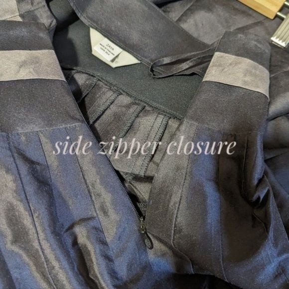 Handmade Black Raw Silk Circle Skirt Zaya size S - Picture 6 of 10